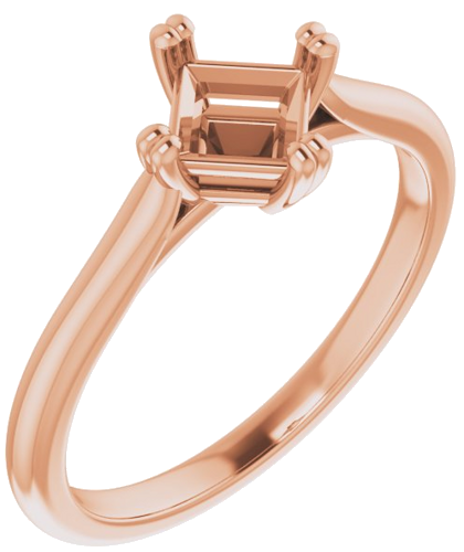 Sužadėtuvių Žiedas „Double Claw-Prong Solitaire“ 10k rose gold Square 4.5mm (1)
