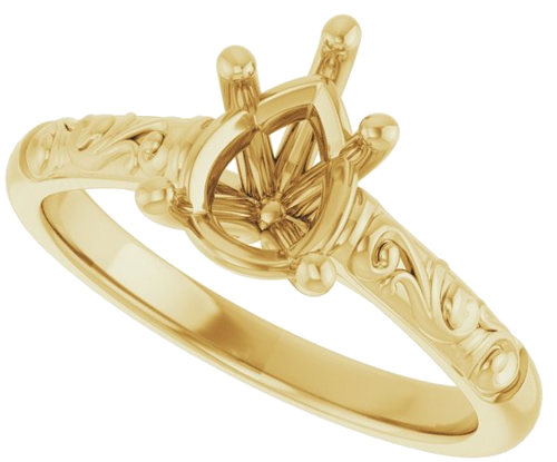 Sužadėtuvių Žiedas „Solitaire“ 10k yellow gold Pear 8mm x 6mm (5)