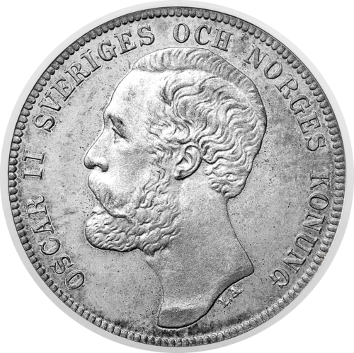 1 Krona Oscar II (1877-1889) Sweden silver coin (1)
