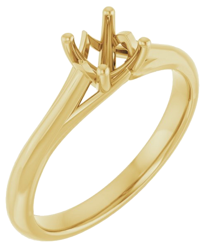 14K Yellow 5.2 mm Round Solitaire Engagement Ring Mounting (1)