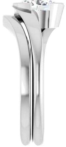 Sužadėtuvių Žiedas „Half-Bezel Solitaire“ 14k white gold Oval 7mm x 5mm (9)