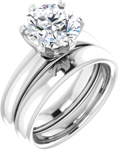 Sužadėtuvių Žiedas „Solstice Solitaire®“ 14k white gold Round 8.8mm (6)