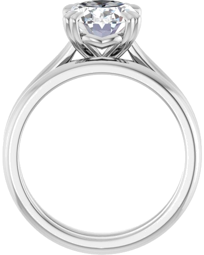 Sužadėtuvių Žiedas „Solitaire“ 585 Baltojo Aukso Oval 10mm x 8mm (7)