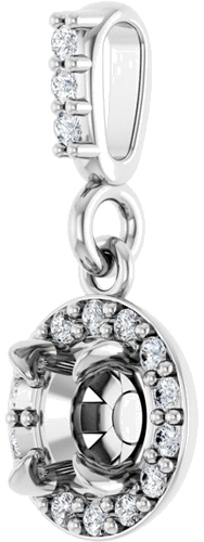Pakabukas „Halo-Style“ 14k white gold Round 4.1mm (2)