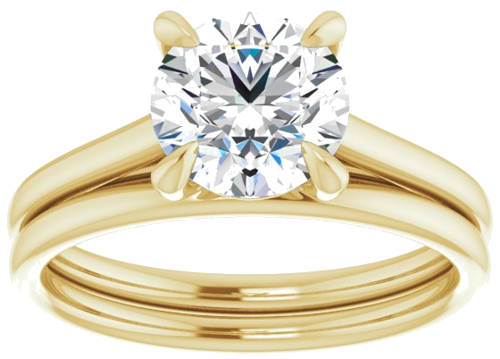 Sužadėtuvių Žiedas „Solitaire“ 750 Geltonojo Aukso Round 7.4mm (8)