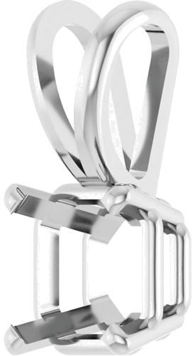 Pakabukas „Solitaire“ 950 Platinos Asscher 7mm (2)