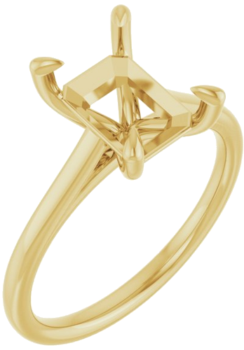 Sužadėtuvių Žiedas „Solitaire“ 750 Geltonojo Aukso Emerald 9mm x 7mm (1)