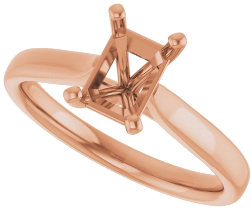 14K Rose 7x5 mm Emerald Engagement Ring Mounting (5)