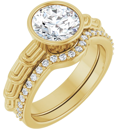 14K Yellow 8 mm Round Solitaire Engagement Ring Mounting (6)