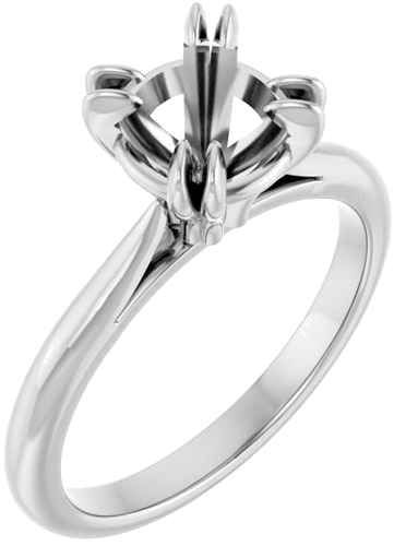 Sužadėtuvių Žiedas „Solitaire“ 585 Baltojo Aukso Round 7.4mm (1)