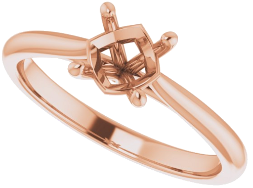 Sužadėtuvių Žiedas „Solitaire“ 18k rose gold Round 6mm (5)