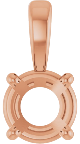 14K Rose 5 mm Round 4-Prong Pendant Mounting (1)