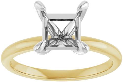 Sužadėtuvių Žiedas „Solitaire“ 14k yellow/white gold Square 6.5mm (3)