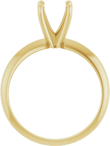 14K Yellow 6.6-7.2 mm Round 4-Prong Light Solitaire Ring Mounting (2)