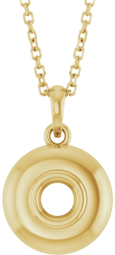 Pakabukas „Solitaire Puffed“ 585 Geltonojo Aukso Round 4.1mm (1)