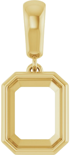 Pakabukas „Bezel-Set Charm“ 10k yellow gold Emerald 9mm x 7mm (1)