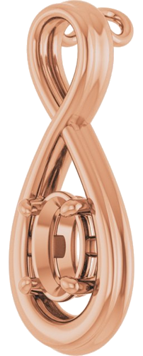 Pakabukas „Infinity-Inspired Solitaire“ 14k rose gold Oval 6mm x 4mm (2)