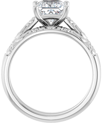 Sužadėtuvių Žiedas „Solitaire“ 14k white gold Square 6mm (7)