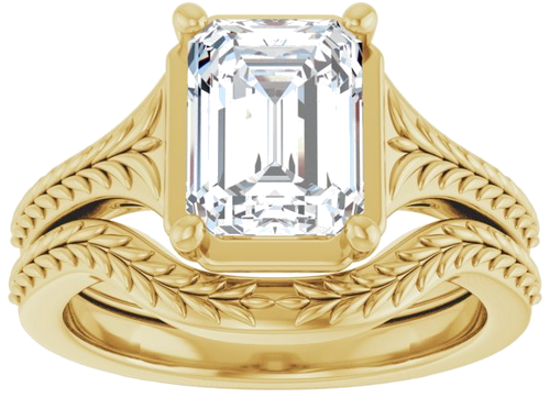 Sužadėtuvių Žiedas „Solitaire“ 14k yellow gold Emerald 8.5mm x 6.5mm (8)