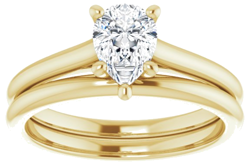 Sužadėtuvių Žiedas „Accented Infinity-Inspired“ 10k yellow gold Pear 7mm x 5mm (8)