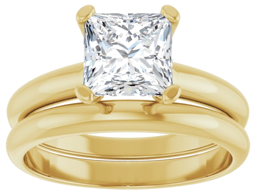 Sužadėtuvių Žiedas „Solitaire“ 14k yellow gold Square 6.5mm (8)