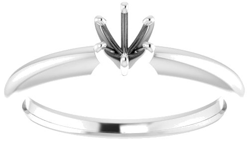14K White 4.1 mm Round 6-Prong Solitaire Ring Mounting (3)