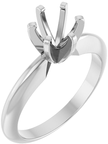 Sužadėtuvių Žiedas „Solitaire“ 14k white gold Round 5.8mm (1)