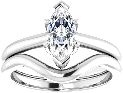 14K White 9x4.5 mm Marquise Solitaire Engagement Ring Mounting (8)