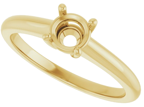 14K Yellow 5.2 mm Round Solitaire Engagement Ring Mounting (5)