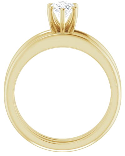 Sužadėtuvių Žiedas „Solitaire“ 585 Geltonojo Aukso Pear Shape 8mm x 5mm (7)