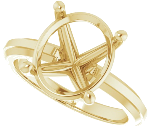 Sužadėtuvių Žiedas „Solitaire“ 14k yellow gold Oval 12mm x 10mm (5)