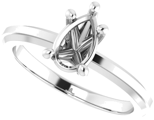 Sužadėtuvių Žiedas „Solitaire“ 585 Baltojo Aukso Pear Shape 8mm x 5mm (5)