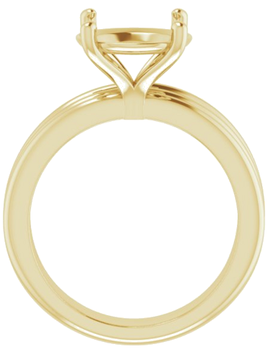 Sužadėtuvių Žiedas „Solitaire Asymmetric“ 14k yellow gold Round 10mm (2)