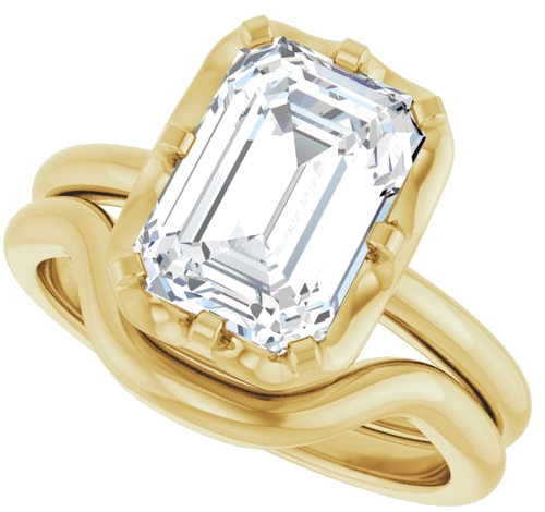 Sužadėtuvių Žiedas „Solitaire“ 14k yellow gold Emerald 10mm x 7mm (10)