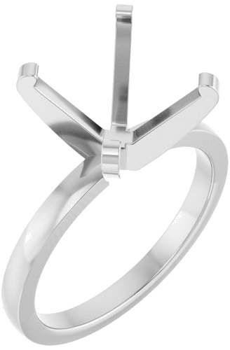 14K White 11 mm Round 4-Prong Engagement Ring Mounting (1)