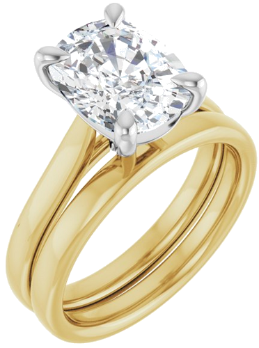 Sužadėtuvių Žiedas „Claw-Prong Solitaire“ 14k yellow/white gold Elongated Cushion 10mm x 8mm (6)