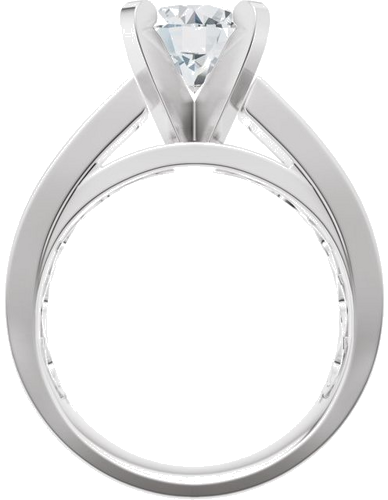 Sužadėtuvių Žiedas „Solitaire Cathedral-Style“ 14k white gold Round 8mm (7)