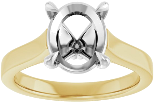 Sužadėtuvių Žiedas „Claw-Prong“ 14k yellow/white gold Oval 10mm x 8mm (3)