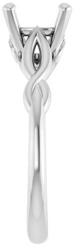 Sužadėtuvių Žiedas „Solitaire Sculptural“ 14k white gold Cushion 7mm (4)