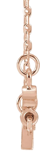 Pakabukas „Accented Sideways Cross“ 585 Rožinis Aukso Round 2mm (2)