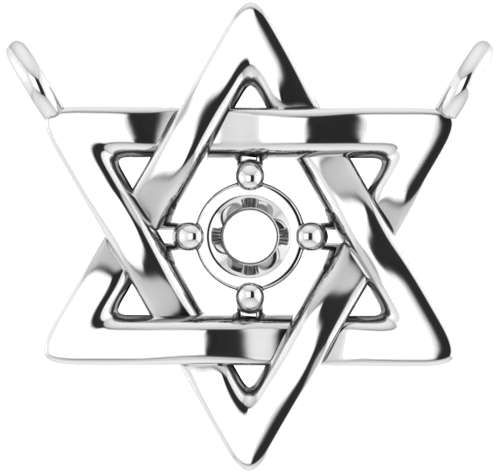Pakabukas „Star of David“ 925 Sidabro Round 2mm (1)