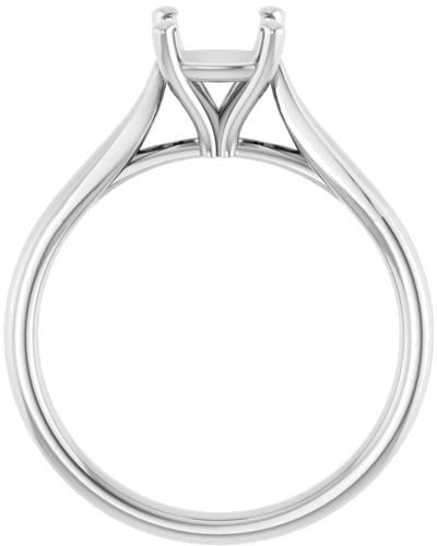 14K White 6 mm Cushion Engagement Ring Mounting (2)