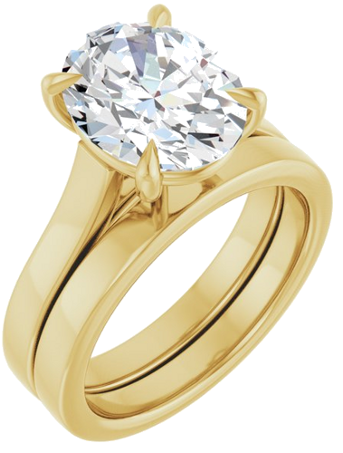Sužadėtuvių Žiedas „Claw-Prong“ 14k yellow gold Oval 11mm x 9mm (6)