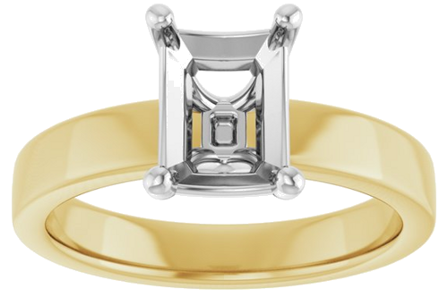 Sužadėtuvių Žiedas „Solitaire“ 14k yellow/white gold Emerald 8mm x 6mm (3)
