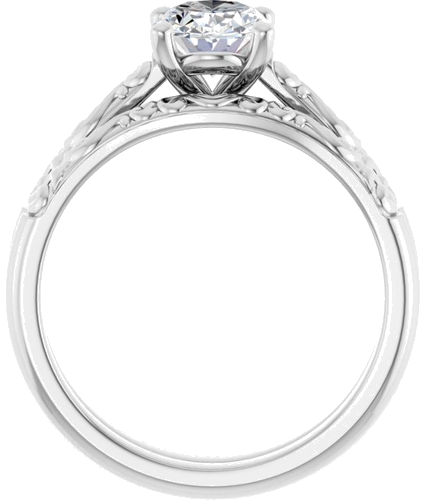 14K White 8x6 mm Oval Solitaire Engagement Ring Mounting (5)