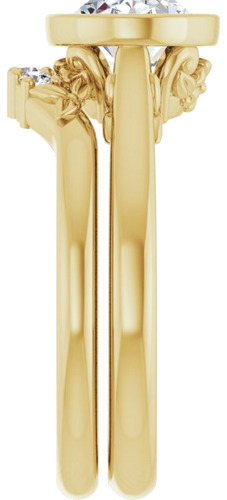 Sužadėtuvių Žiedas „Bezel-Set“ 585 Geltonojo Aukso Oval 9mm x 7mm (9)