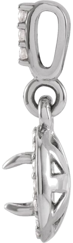 14K White 5 mm Round 1 10 CTW Natural Diamond Semi-Set Pendant (2)