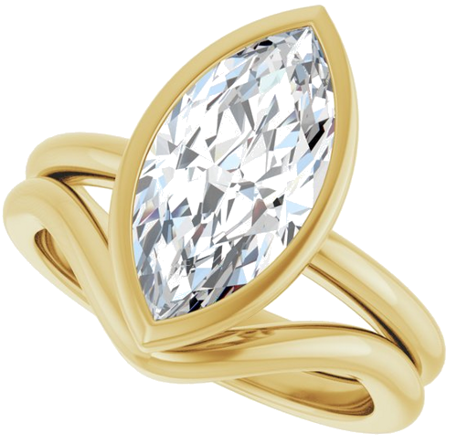 Sužadėtuvių Žiedas „Bezel-Set“ 14k yellow gold Marquise 14mm x 7mm (10)