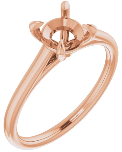 Sužadėtuvių Žiedas „Solitaire“ 585 Rožinis Aukso Round 6.5mm (1)