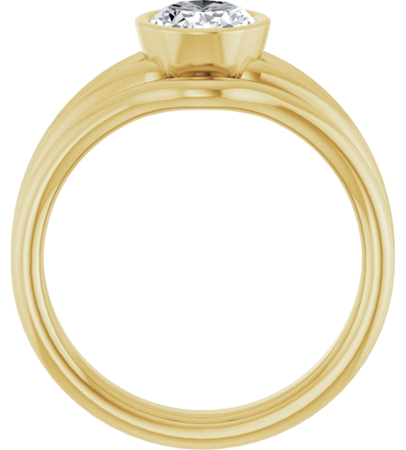Sužadėtuvių Žiedas „Bezel-Set Solitaire“ 14k yellow gold Oval 8mm x 6mm (7)